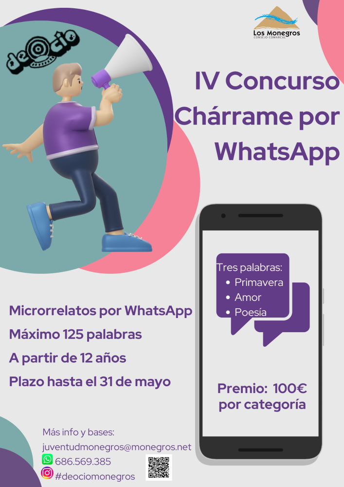 Imagen Hasta el 31 de mayo está abierto el plazo para participar en el IV Concurso de microrrelatos “Chárrame por WhatsApp”